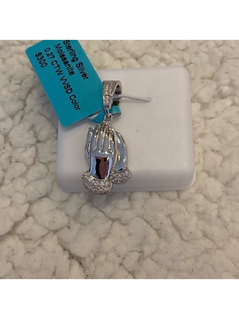 Sterling Silver Praying Hands Pendant - Silver